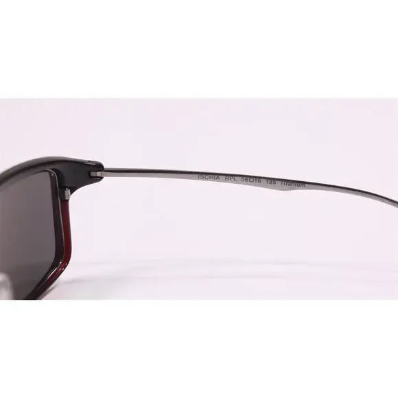 Kiton Titanium Ischia Dark Brown Luxury Rectangular Sunglasses Made in Japan